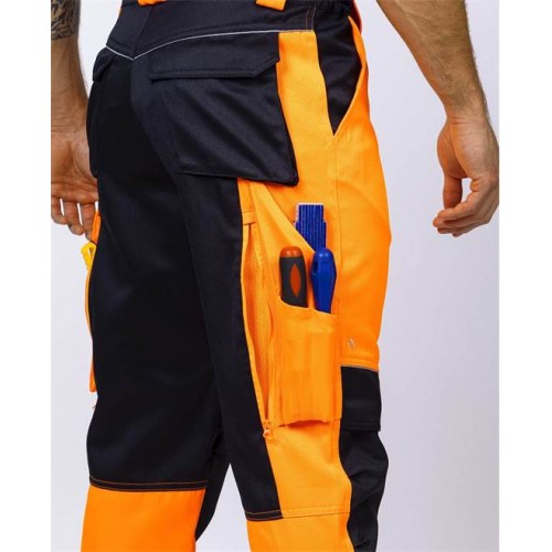 Nohavice s náprsenkou ARDON®SIGNAL+ oranžovo-čierna